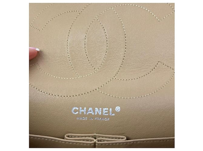 Chanel Metallic Aged Calfskin Quilted 2.55 Reissue 227 Double Flap Pale Gold D'oro Metallico - vista 6