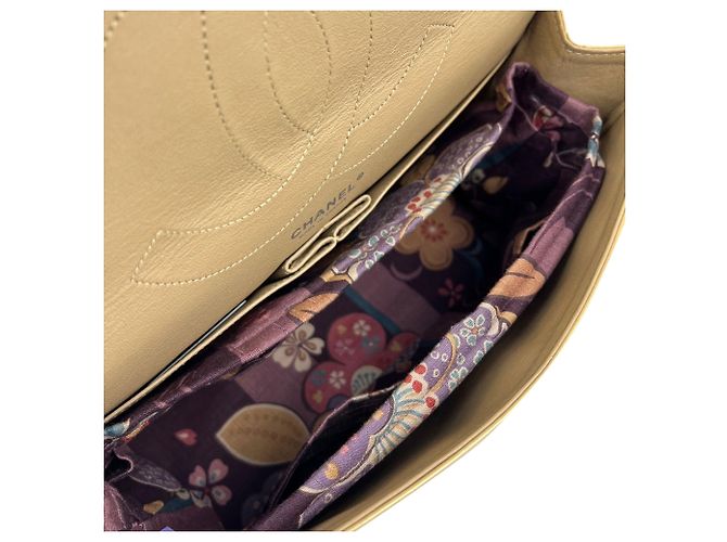 Chanel Metallic Aged Calfskin Quilted 2.55 Reissue 227 Double Flap Pale Gold D'oro Metallico - vista 9