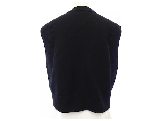 Hermès Chaleco de cachemira Hermes 4E2721D1 Negro - vista 2