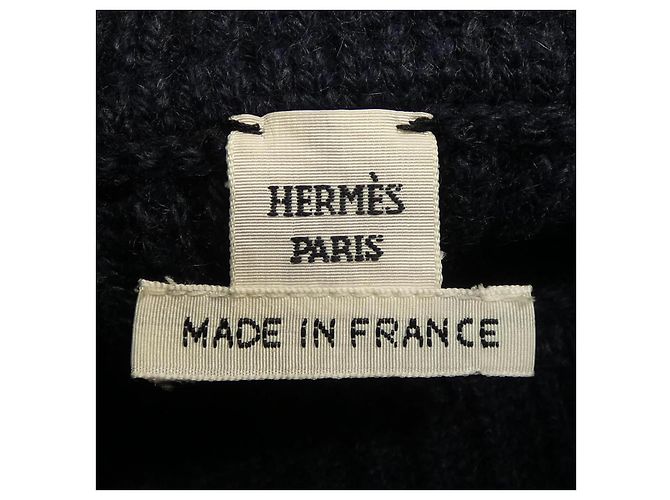 Hermès Hermes Cheval à la Cordeau Punto de Cachemira Azul Azul marino - vista 4