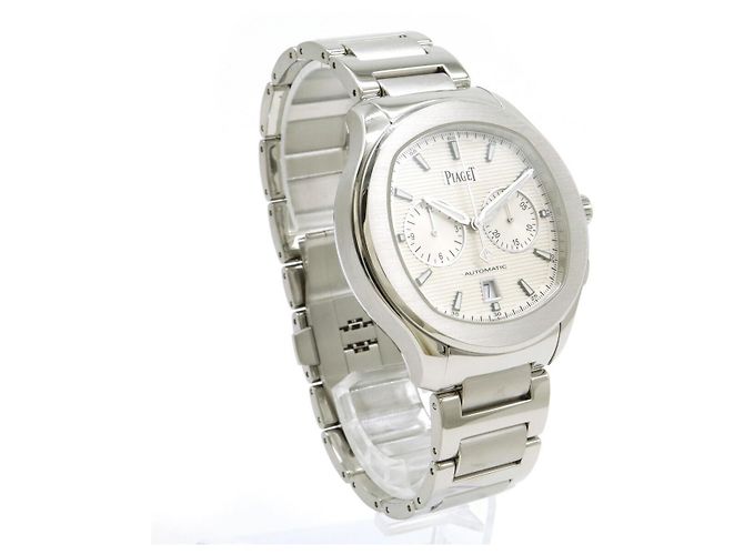 Piaget Polo Chronograph aus Edelstahl Weiß - Ansicht 3