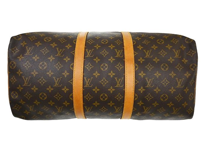 Borsa Keepall Louis Vuitton Monogram Canvas 50 Marrone - vista 7