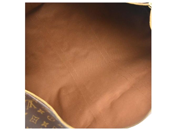 Borsa Louis Vuitton Keepall Monogram Canvas 55 Marrone - vista 3
