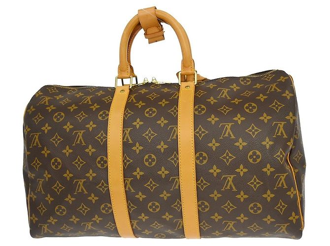 Bolsa Keepall Louis Vuitton em canvas Monogram 45 Marrom - vista 2