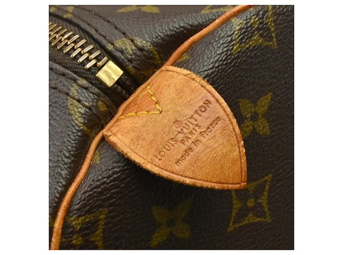 Borsa Louis Vuitton Keepall in tela Monogram 55 Marrone - vista 4