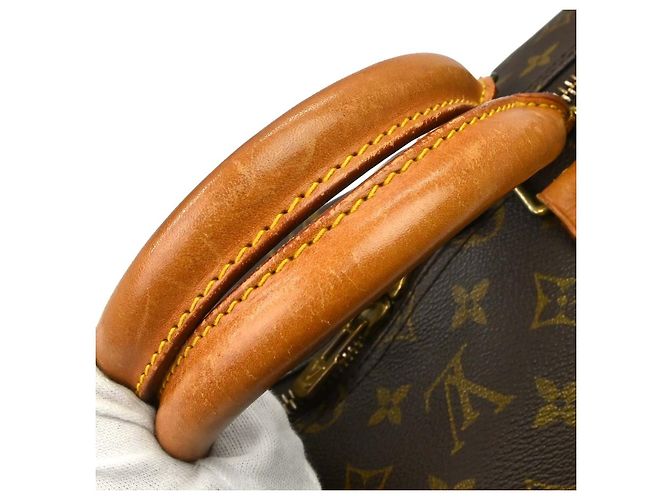 Borsa Louis Vuitton Keepall in tela Monogram 55 Marrone - vista 6
