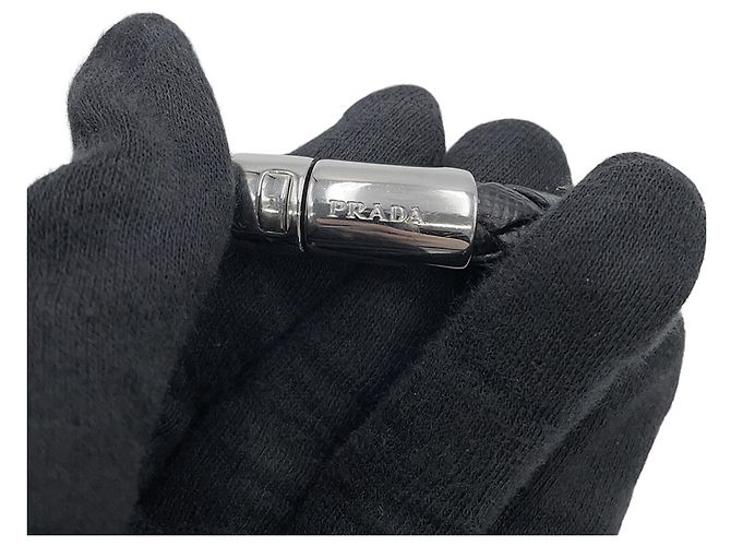 Saffiano Bracciale charm in pelle nera Prada Nero - vista 10