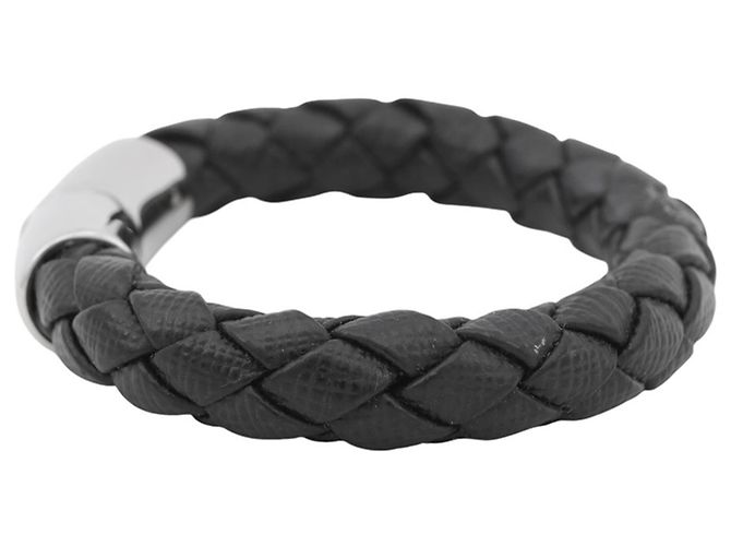 Saffiano Bracciale charm in pelle nera Prada Nero - vista 2