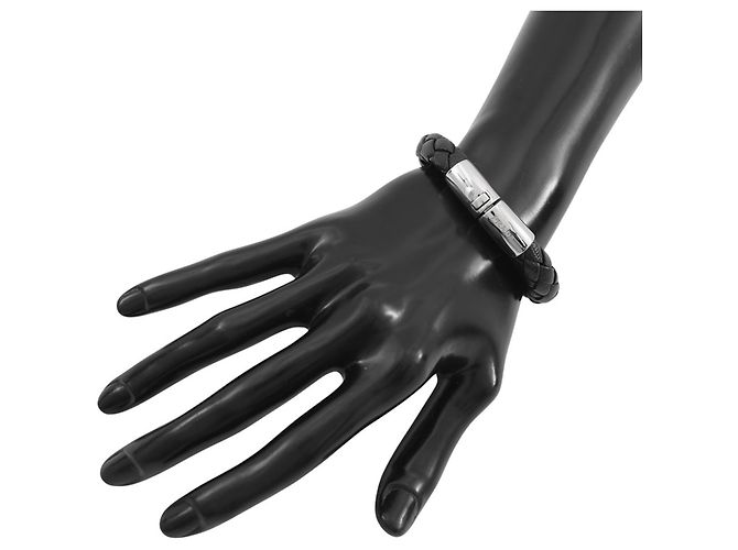 Saffiano Bracciale charm in pelle nera Prada Nero - vista 4