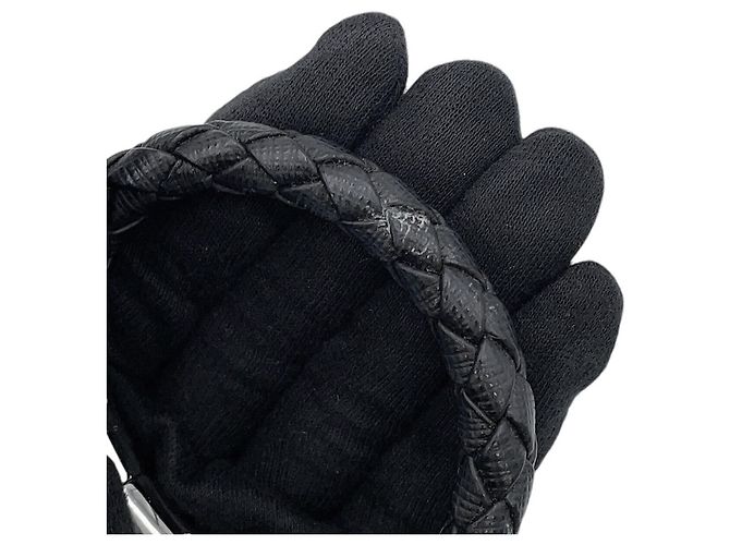 Saffiano Bracciale charm in pelle nera Prada Nero - vista 6
