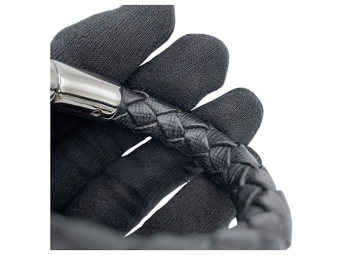 Saffiano Bracciale charm in pelle nera Prada Nero - vista 7