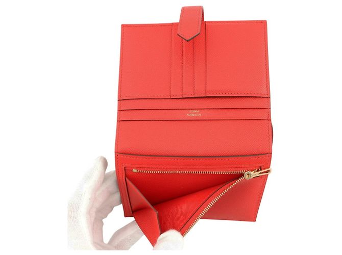Hermès Hermes Bi-fold Wallet Bearn Compact Rouge Pivoine - Ansicht 6