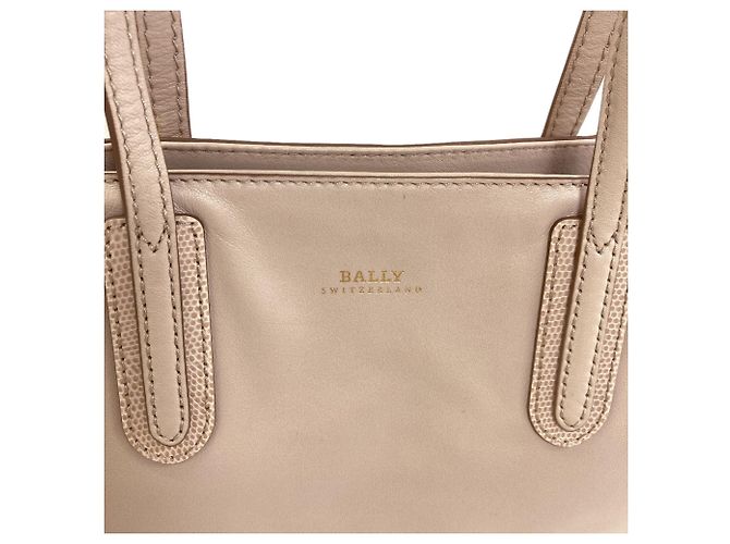 Borsa tote Bally Logo in pelle beige - vista 13