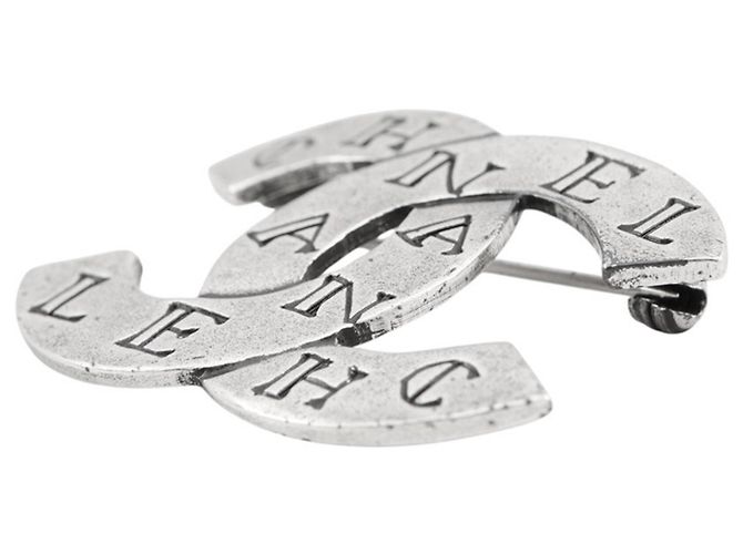 Spilla in metallo argento Chanel - vista 2