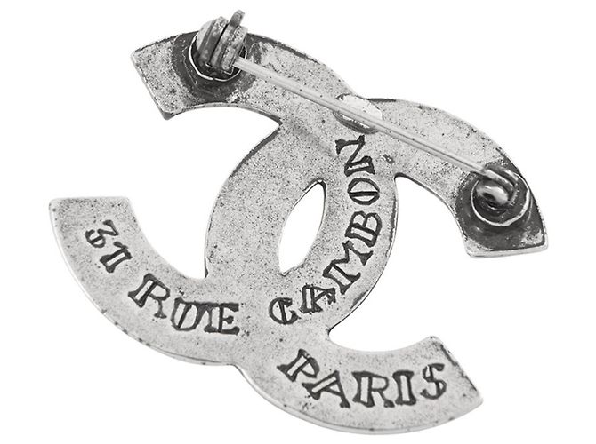 Spilla in metallo argento Chanel - vista 3