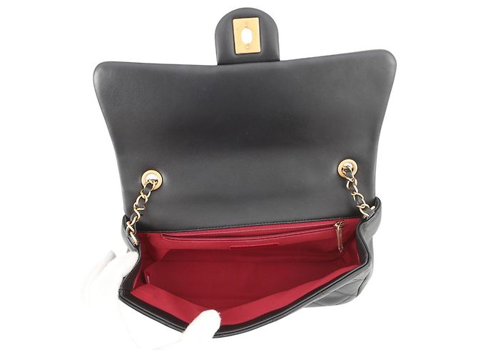 Borsa a tracolla Chanel in agnello nero - vista 6