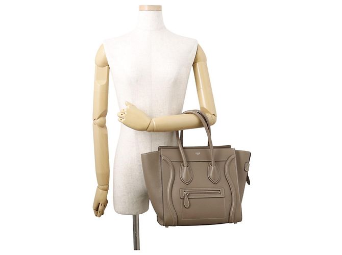 Céline Borsa Celine Luggage Micro Shopper Grigio - vista 4