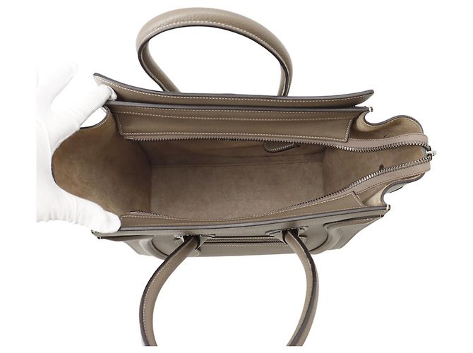 Céline Borsa Celine Luggage Micro Shopper Grigio - vista 5