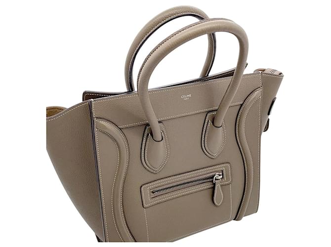 Céline Borsa Celine Luggage Micro Shopper Grigio - vista 6