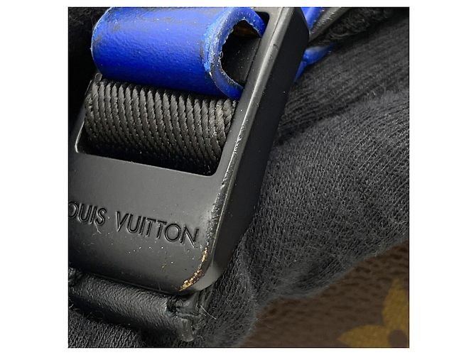 Zaino Louis Vuitton Monogram Macassar Dean Nero Blu Monogramma - vista 15