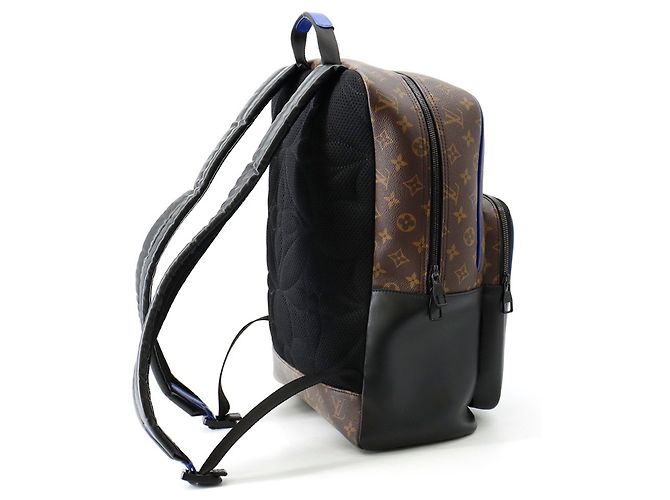 Zaino Louis Vuitton Monogram Macassar Dean Nero Blu Monogramma - vista 2