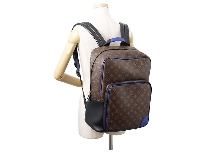 Zaino Louis Vuitton Monogram Macassar Dean Nero Blu Monogramma - vista 4