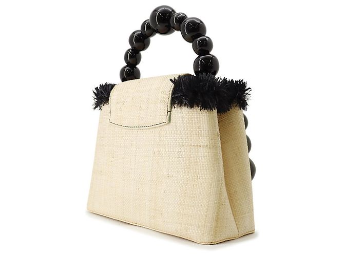 Borsa Louis Vuitton Raffia Capucines MM Nero - vista 2