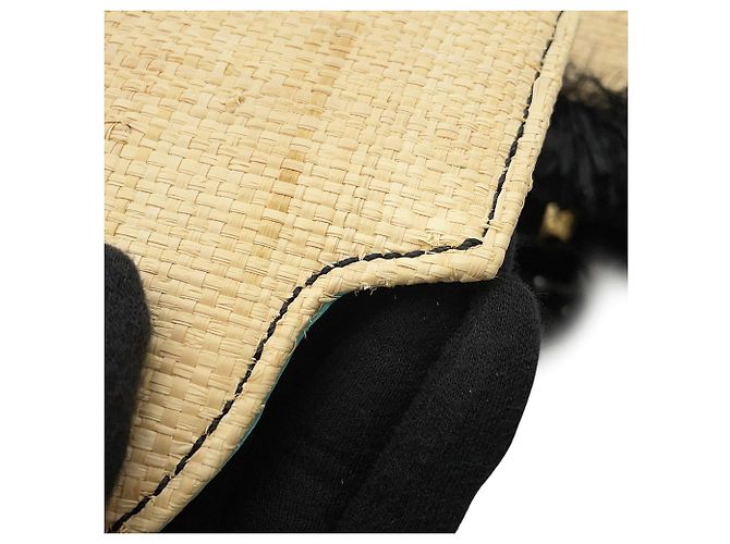 Borsa Louis Vuitton Raffia Capucines MM Nero - vista 7