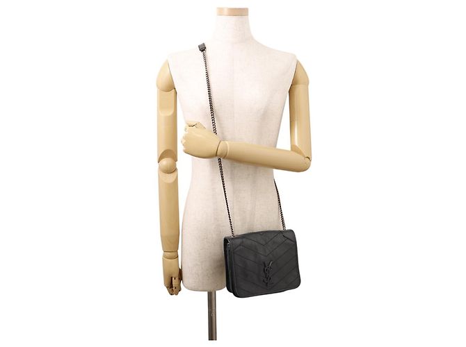 Borsa a tracolla con catena Yves Saint Laurent Paris Nero - vista 4