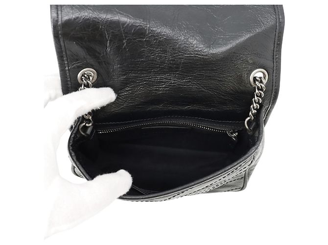 Borsa a tracolla con catena Yves Saint Laurent Paris Nero - vista 6