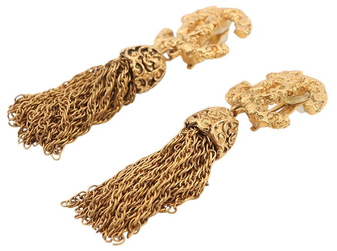 Timeless Orecchini a clip dorati Chanel D'oro - vista 2