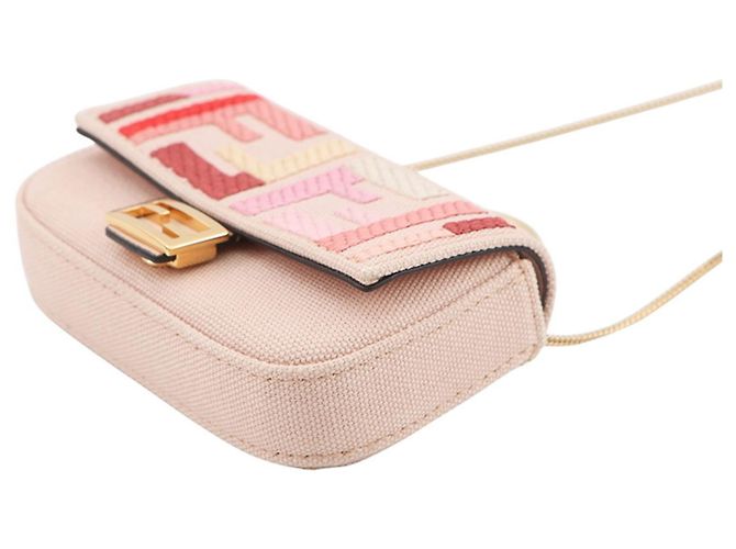 Borsa Fendi Nano Baguette Charm Rosa - vista 2