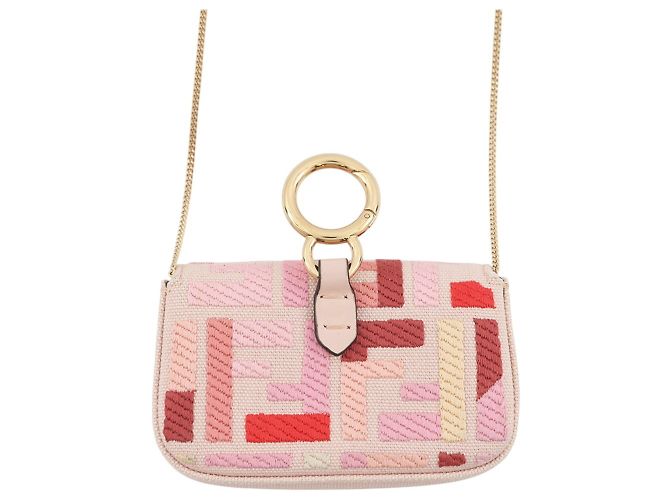 Borsa Fendi Nano Baguette Charm Rosa - vista 3
