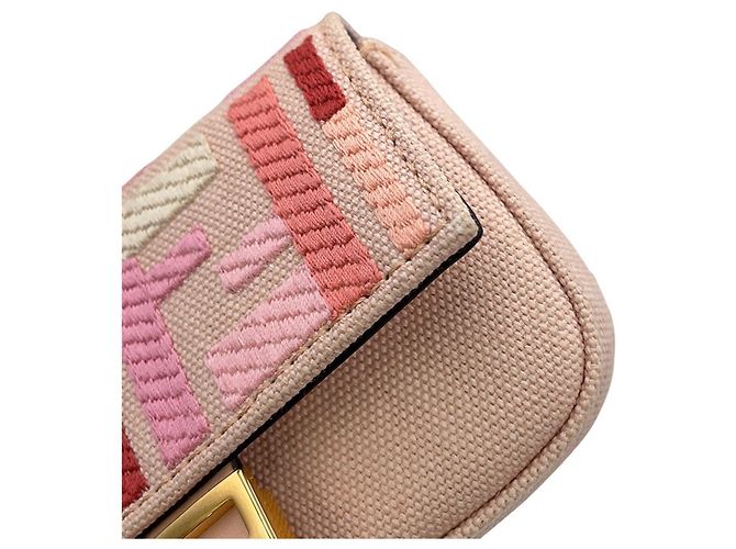 Borsa Fendi Nano Baguette Charm Rosa - vista 7