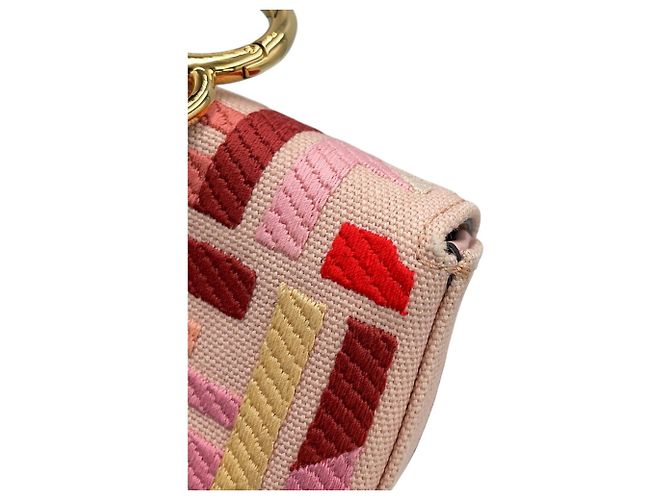 Borsa Fendi Nano Baguette Charm Rosa - vista 9