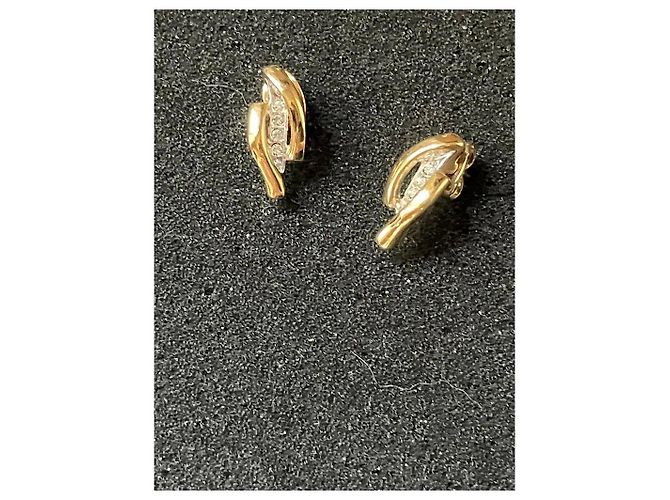 Autre Marque Orecchini a lobo dorati con zirconi D'oro - vista 3