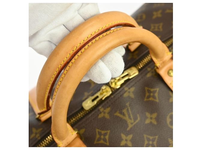 Borsa Louis Vuitton Keepall Monogram Canvas 60 Marrone - vista 6