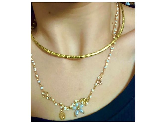 Autre Marque Collana Choker in Acciaio Placcato Oro D'oro - vista 10