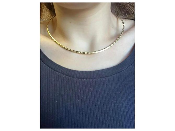Autre Marque Collana Choker in Acciaio Placcato Oro D'oro - vista 11