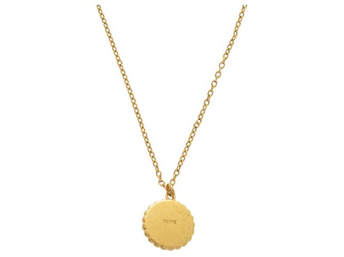 Collana Christian Dior PETIT CD Logo Stone Metal Pink Gold Rosa D'oro - vista 4