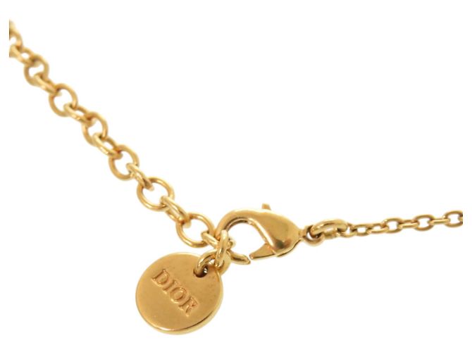 Collana Christian Dior PETIT CD Logo Stone Metal Pink Gold Rosa D'oro - vista 5