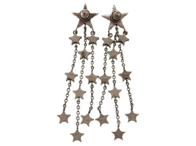 Orecchini pendenti Christian Dior Star Motif Gunmetal Metallico - vista 2