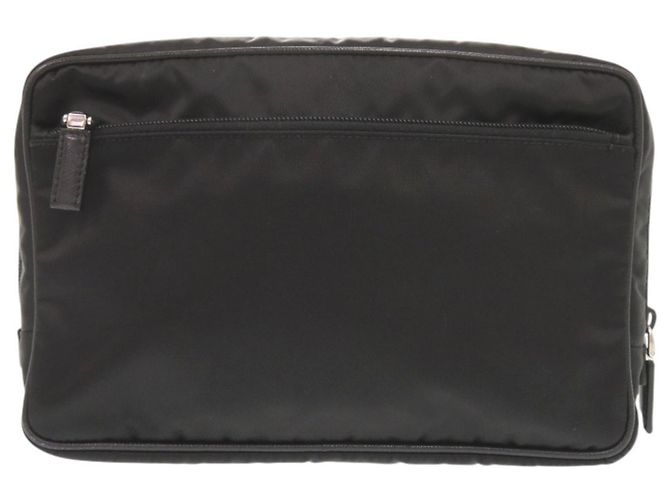 Prada Triangle Logo Nylon Pouch Black - view 2