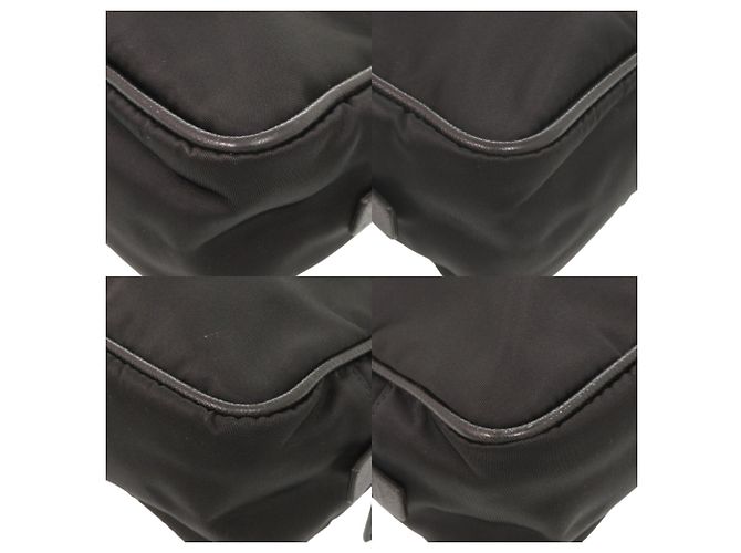 Prada Triangle Logo Nylon Pouch Black - view 4