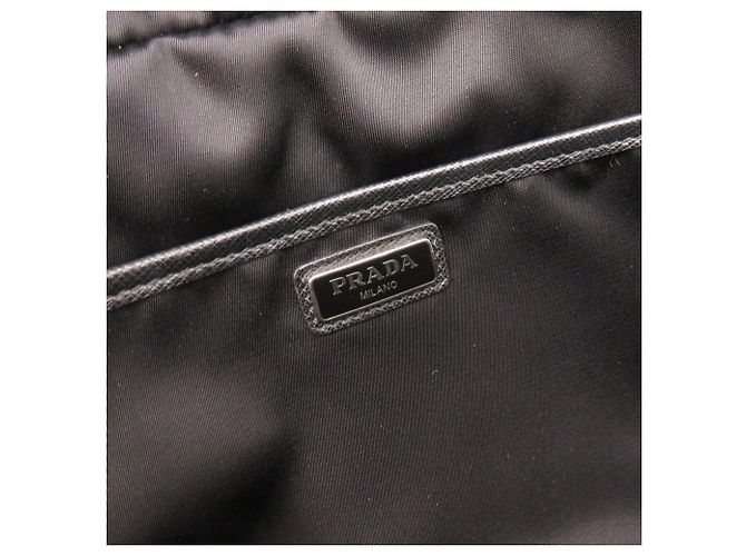 Prada Triangle Logo Nylon Pouch Black - view 8