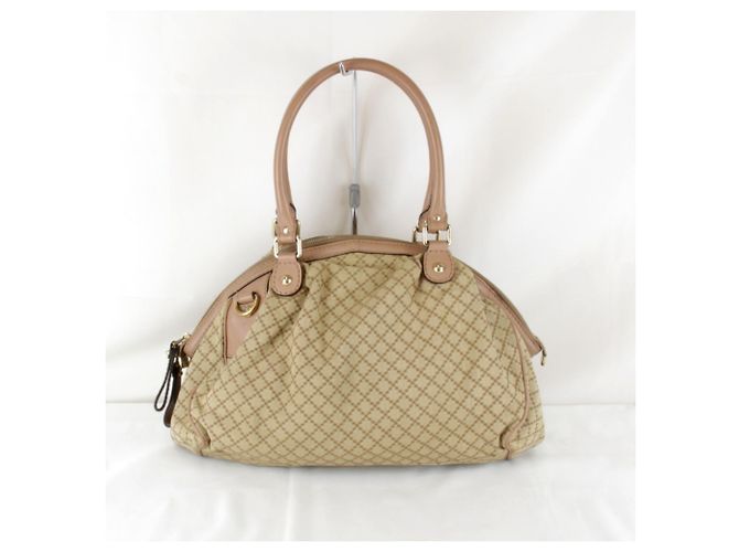 Borsa Gucci Diamante Sukey Nero Beige Giallo - vista 2