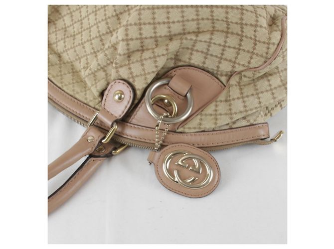 Borsa Gucci Diamante Sukey Nero Beige Giallo - vista 8