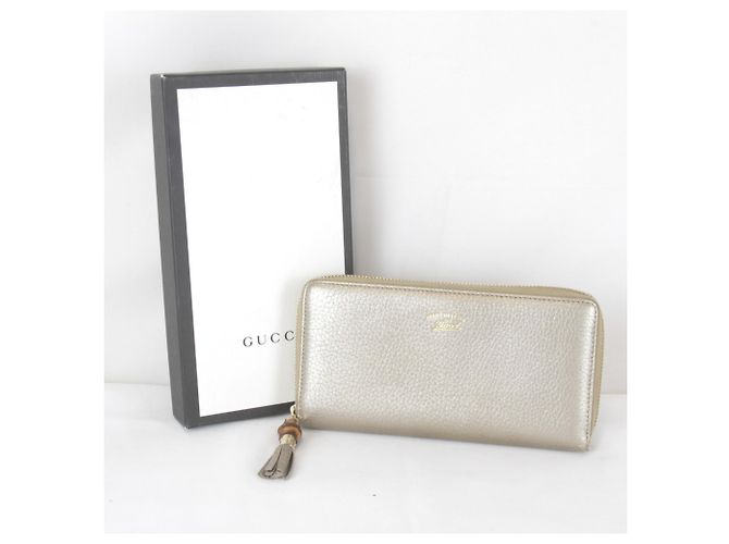 GUCCI Bamboo Tassel Long Wallet Weiß Golden - Ansicht 12