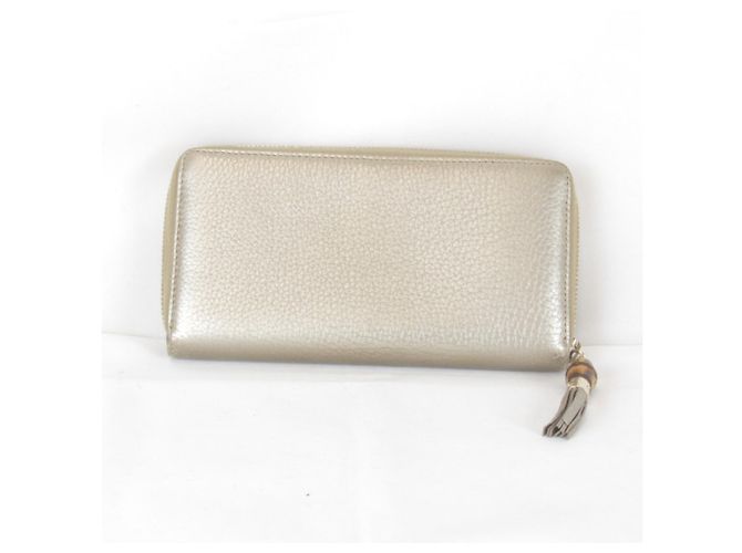 GUCCI Bamboo Tassel Long Wallet Weiß Golden - Ansicht 2