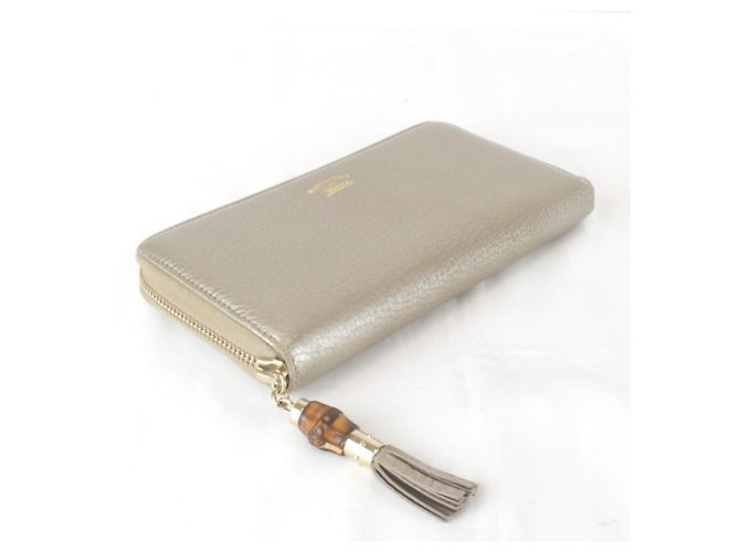 GUCCI Bamboo Tassel Long Wallet Weiß Golden - Ansicht 3